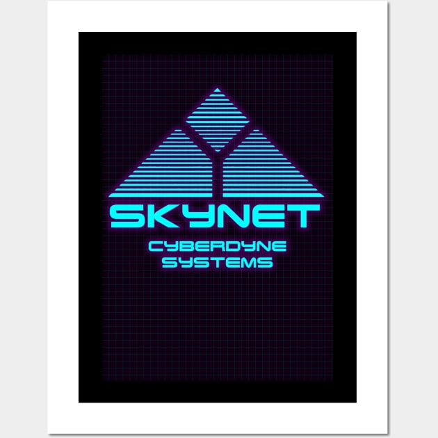 Terminator skynet 80s neon Wall Art by wet_chicken_lip